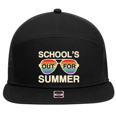 Vintage School's Out For Summer Retro Sunglasses 7 Panel Mesh Trucker Snapback Hat