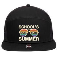 Vintage School's Out For Summer Retro Sunglasses 7 Panel Mesh Trucker Snapback Hat