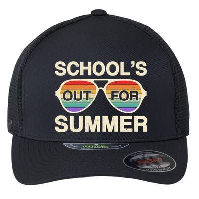 Vintage School's Out For Summer Retro Sunglasses Flexfit Unipanel Trucker Cap