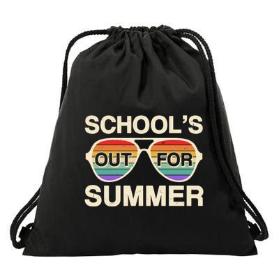 Vintage School's Out For Summer Retro Sunglasses Drawstring Bag