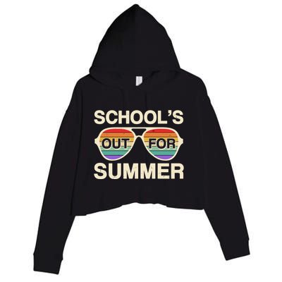 Vintage School's Out For Summer Retro Sunglasses Crop Fleece Hoodie