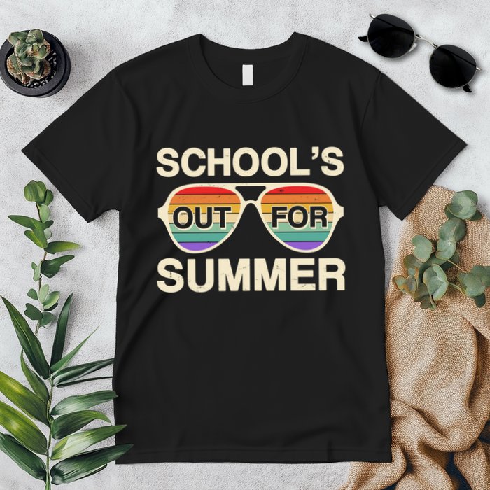 Vintage School's Out For Summer Retro Sunglasses Premium T-Shirt