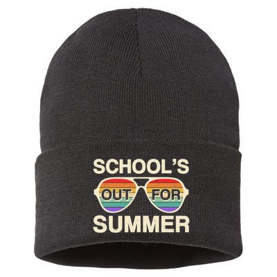 Vintage School's Out For Summer Retro Sunglasses Sustainable Knit Beanie