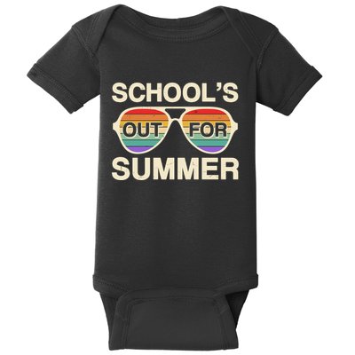 Vintage School's Out For Summer Retro Sunglasses Baby Bodysuit