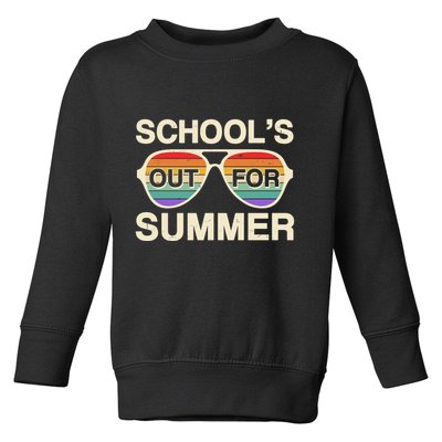 Vintage School's Out For Summer Retro Sunglasses Toddler Sweatshirt