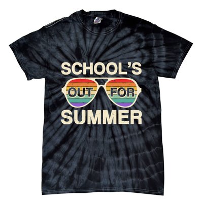 Vintage School's Out For Summer Retro Sunglasses Tie-Dye T-Shirt