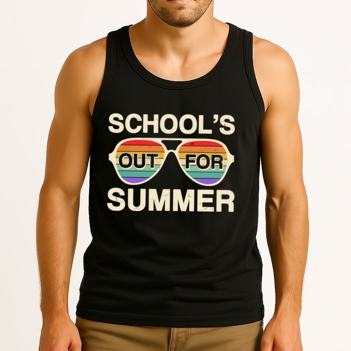 Vintage School's Out For Summer Retro Sunglasses Tank Top