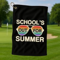 Vintage School's Out For Summer Retro Sunglasses Golf Towel