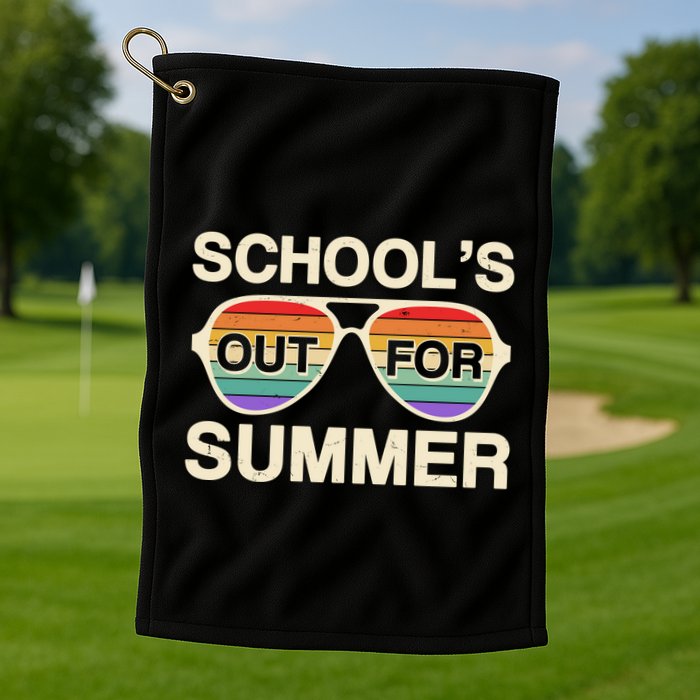 Vintage School's Out For Summer Retro Sunglasses Golf Towel