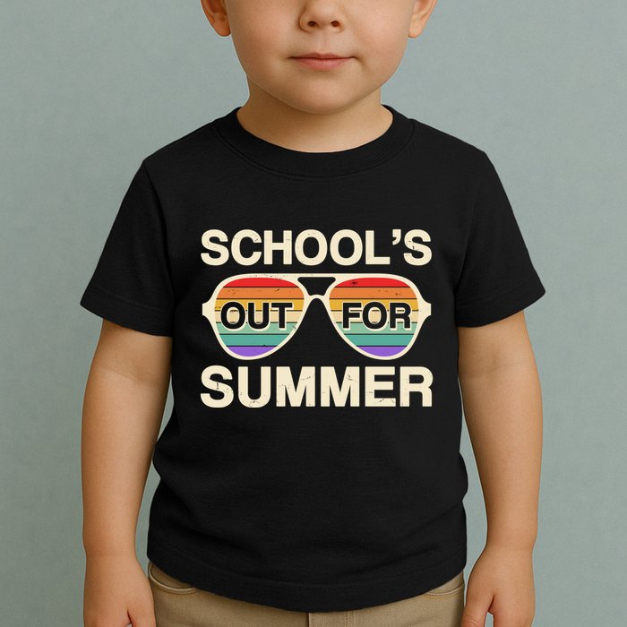 Vintage School's Out For Summer Retro Sunglasses Toddler T-Shirt