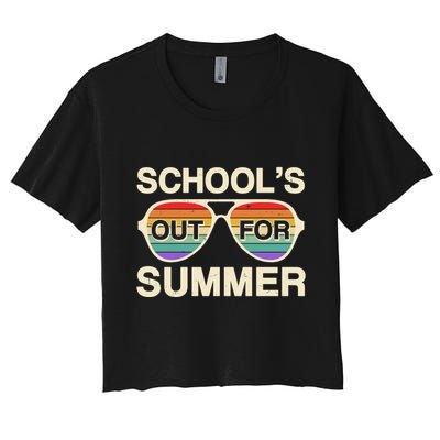 Vintage School's Out For Summer Retro Sunglasses Crop Top
