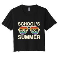 Vintage School's Out For Summer Retro Sunglasses Crop Top