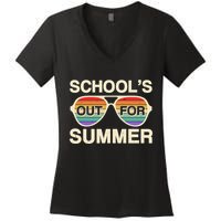Vintage School's Out For Summer Retro Sunglasses Women's V-Neck T-Shirt