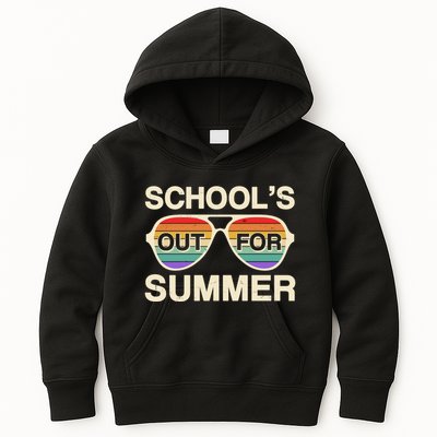 Vintage School's Out For Summer Retro Sunglasses Kids Hoodie