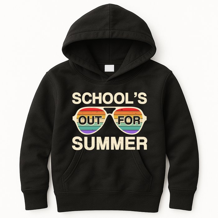 Vintage School's Out For Summer Retro Sunglasses Kids Hoodie