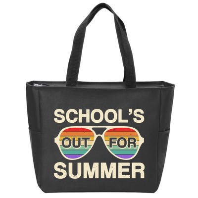 Vintage School's Out For Summer Retro Sunglasses Zip Tote Bag