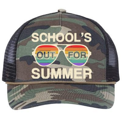 Vintage School's Out For Summer Retro Sunglasses Retro Rope Trucker Hat Cap