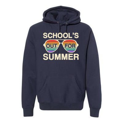 Vintage School's Out For Summer Retro Sunglasses Premium Hoodie