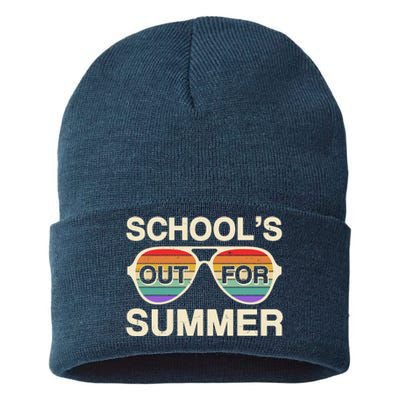 Vintage School's Out For Summer Retro Sunglasses Sustainable Knit Beanie