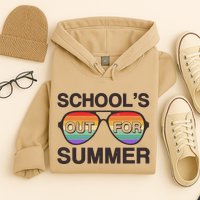 Vintage School's Out For Summer Retro Sunglasses Hoodie