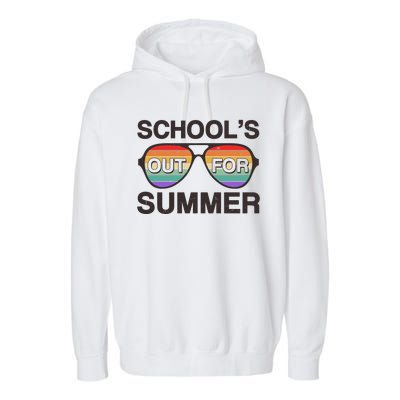 Vintage School's Out For Summer Retro Sunglasses Garment-Dyed Fleece Hoodie