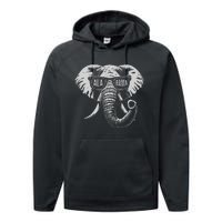 Vintage State Of Alabama Elephant Lovers Gift Performance Fleece Hoodie