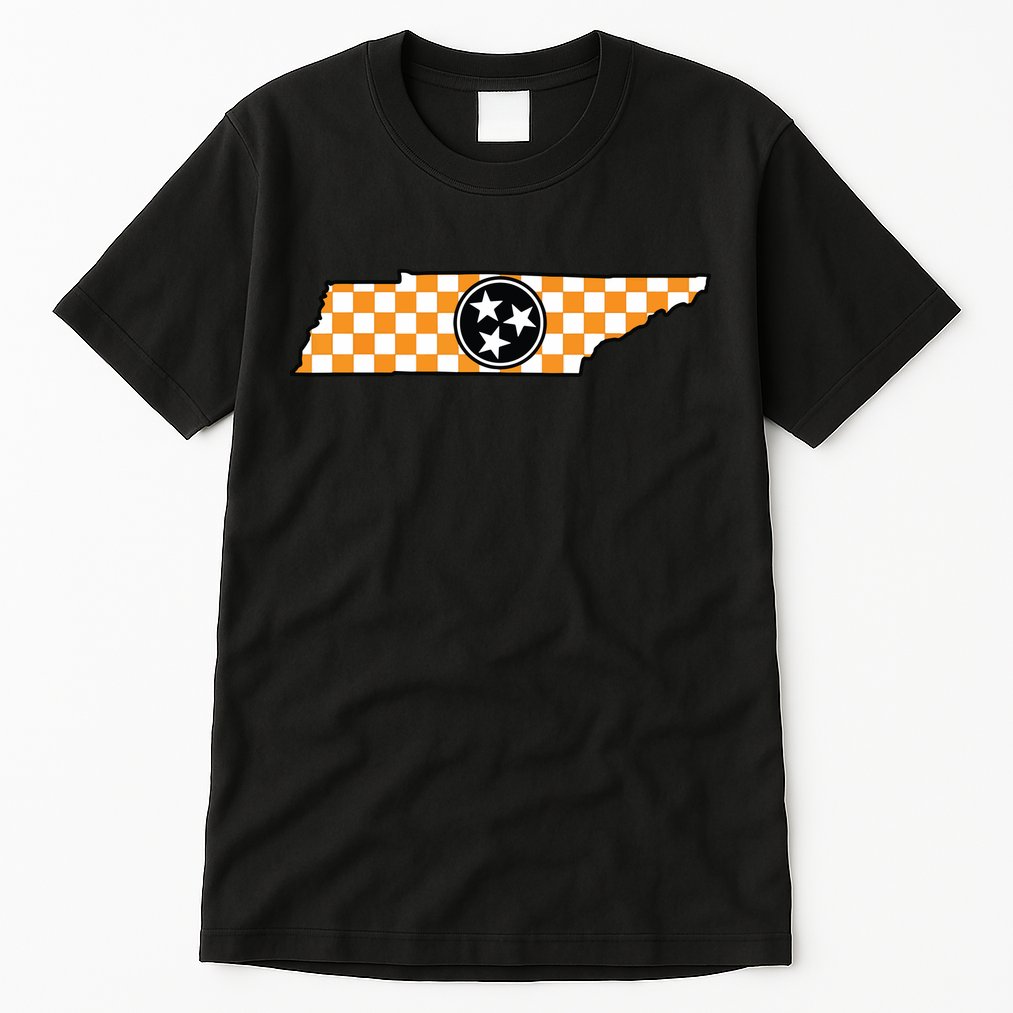 Volunteer State Orangewhite Checkerboard Tristar Tennessee Tall T-Shirt