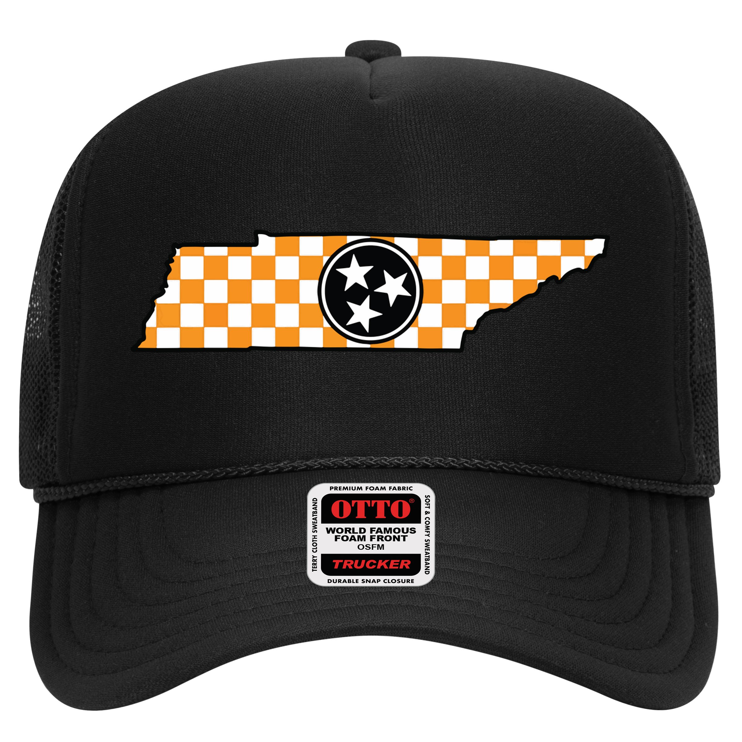 Volunteer State Orangewhite Checkerboard Tristar Tennessee Hat