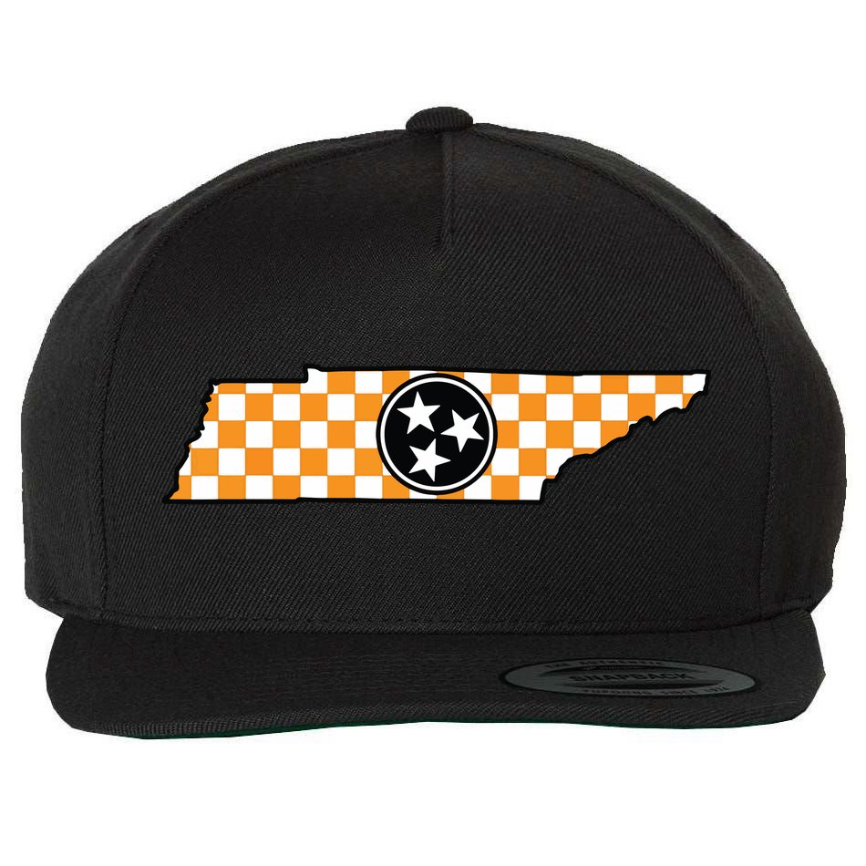 Volunteer State Orangewhite Checkerboard Tristar Tennessee Wool Snapback Cap
