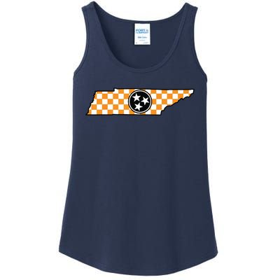 Volunteer State Orangewhite Checkerboard Tristar Tennessee Ladies Essential Tank