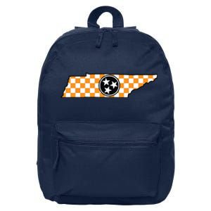 Volunteer State Orangewhite Checkerboard Tristar Tennessee 16 in Basic Backpack