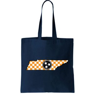 Volunteer State Orangewhite Checkerboard Tristar Tennessee Tote Bag