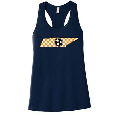 Volunteer State Orangewhite Checkerboard Tristar Tennessee Women's Racerback Tank