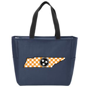 Volunteer State Orangewhite Checkerboard Tristar Tennessee Zip Tote Bag