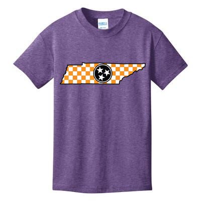 Volunteer State Orangewhite Checkerboard Tristar Tennessee Kids T-Shirt