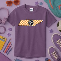 Volunteer State Orangewhite Checkerboard Tristar Tennessee Kids T-Shirt