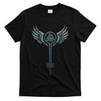 Valkyrie Symbol Odin Valknut Shieldmaiden Viking Warrior T-Shirt