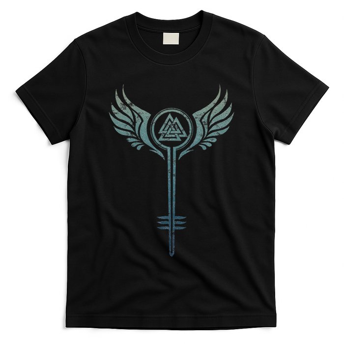 Valkyrie Symbol Odin Valknut Shieldmaiden Viking Warrior T-Shirt