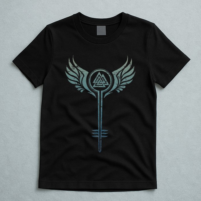 Valkyrie Symbol Odin Valknut Shieldmaiden Viking Warrior T-Shirt
