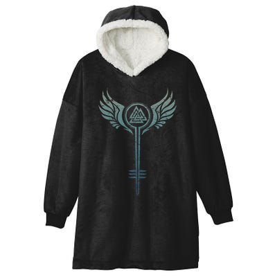 Valkyrie Symbol Odin Valknut Shieldmaiden Viking Warrior Hooded Wearable Blanket