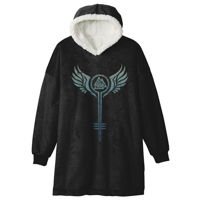 Valkyrie Symbol Odin Valknut Shieldmaiden Viking Warrior Hooded Wearable Blanket