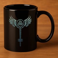 Valkyrie Symbol Odin Valknut Shieldmaiden Viking Warrior 11oz C Handle Ceramic Mug