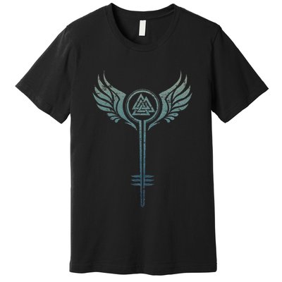 Valkyrie Symbol Odin Valknut Shieldmaiden Viking Warrior Premium T-Shirt