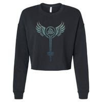 Valkyrie Symbol Odin Valknut Shieldmaiden Viking Warrior Cropped Pullover Crew