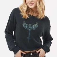 Valkyrie Symbol Odin Valknut Shieldmaiden Viking Warrior Cropped Pullover Crew