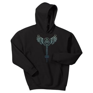 Valkyrie Symbol Odin Valknut Shieldmaiden Viking Warrior Kids Hoodie