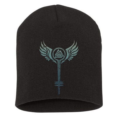 Valkyrie Symbol Odin Valknut Shieldmaiden Viking Warrior Short Acrylic Beanie
