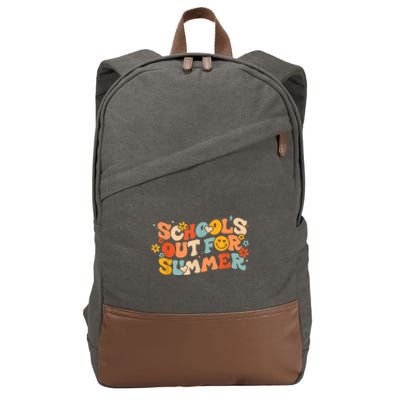 Vintage Schools Out For Summer Ladies Teacher Cotton Canvas Backpack