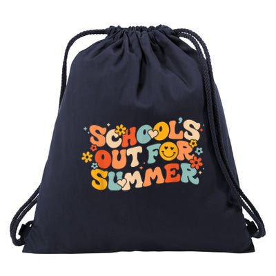 Vintage Schools Out For Summer Ladies Teacher Drawstring Bag