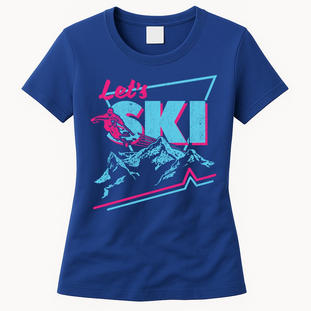 Vintage Ski Outfit 80s 90s Retro Sports Crewneck Gift Womens T-Shirt
